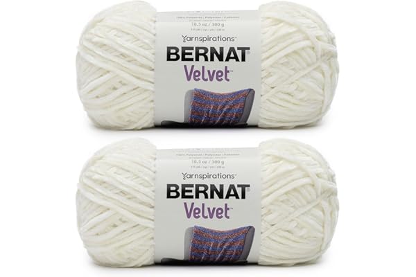 Bernat Velvet Cream Yarn - 2 Pack of 300g/10.5oz - Polyester - 5 Bulky - Knitting/Crochet