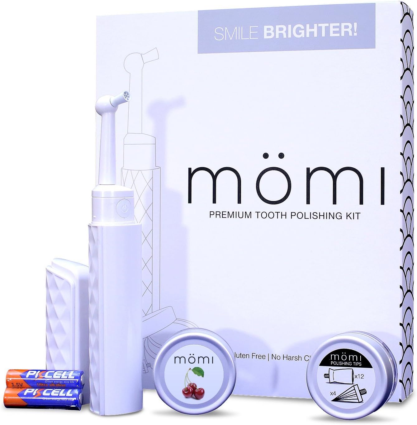 Momi Premium Tooth Polishing System &ndash; Cherry Flavor - Professional Results at Home
