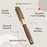Olivia Garden Expert Blowout Shine Ceramic Round Brush 20 Gold Brown view 7