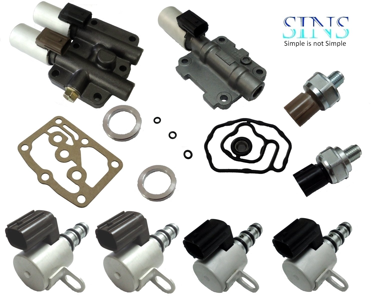 Honda Odyssey Pilot Acura TL CL MDX Transmission Solenoid Pressure Switch  Kit 28250-P6H-024 28250-P7W-003 28400-P6H-013 28500-P6H-013 28600-P7Z-013  ...