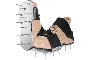 LEWEIO Aerator Shoes, Lawn Aerator Shoes for Grass with Sturdy Metal Sole, Aeration shoes for lawn with adaptable straps for all shoe sizes, Aerating Shoes for Lawn Pre-Assembled with Bend-resistant Prongs