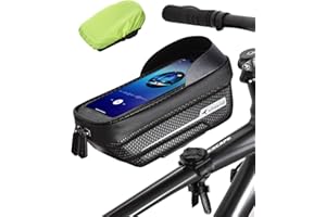 whale fall Portable Bike Bag, Bike Phone Mount, Bike Accessories, Phone Holder for Bike, Sturdy/Waterproof, Germany Bayer 0.25mm TPU, 4” - 6.9” Cellphone, Black, X1 Pro