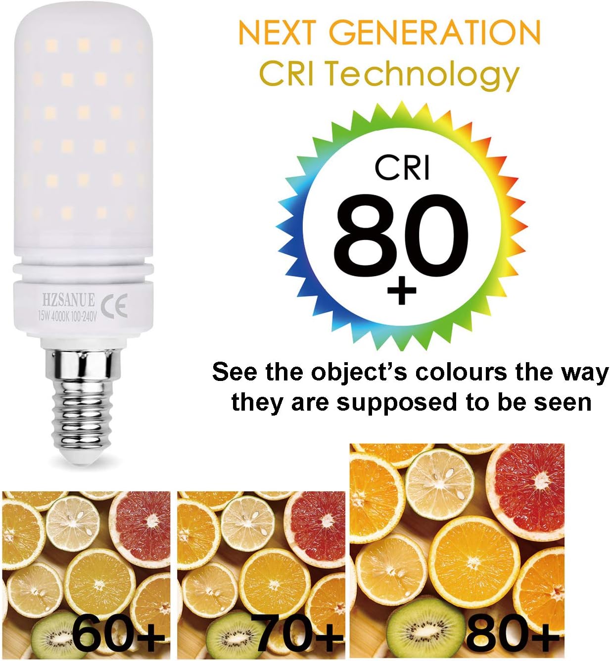 HZSANUE LED Light Bulbs 15W, 120W Incandescent Bulbs Equivalent, 1500Lm, 4000K Natural White - Image 5
