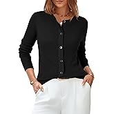 Arach&Cloz Women's Wool Blend Lightweight Spring Business Casual Cardigan Sweaters Tops
