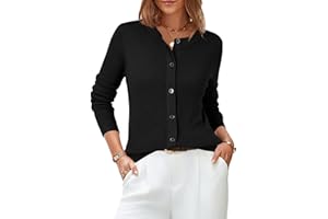 Arach&Cloz Women's Wool Blended 2025 Fall Cardigan Sweaters Lightweight Long Sleeve Business Casual Outfits Top