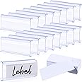 100 Pcs Wire Shelf Clips Label Holder Plastic Shelf Tags for Wire Shelving Label Clips with Paper Inserts, Compatible with 1-1/4 Inch Shelves