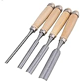 Mxfans Semicircle Wood Chisel Woodworking Carving Chisel Inner Edge Woodworking Gouge for Carpenter Wood Carving Hand Chisel Tool Pack of 4