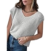 Dokotoo Women's Casual V Neck Ruffle Sleeve Summer Tank Tops Shirts