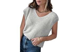 Dokotoo Women's Casual V Neck Ruffle Sleeve Summer Tank Tops Shirts