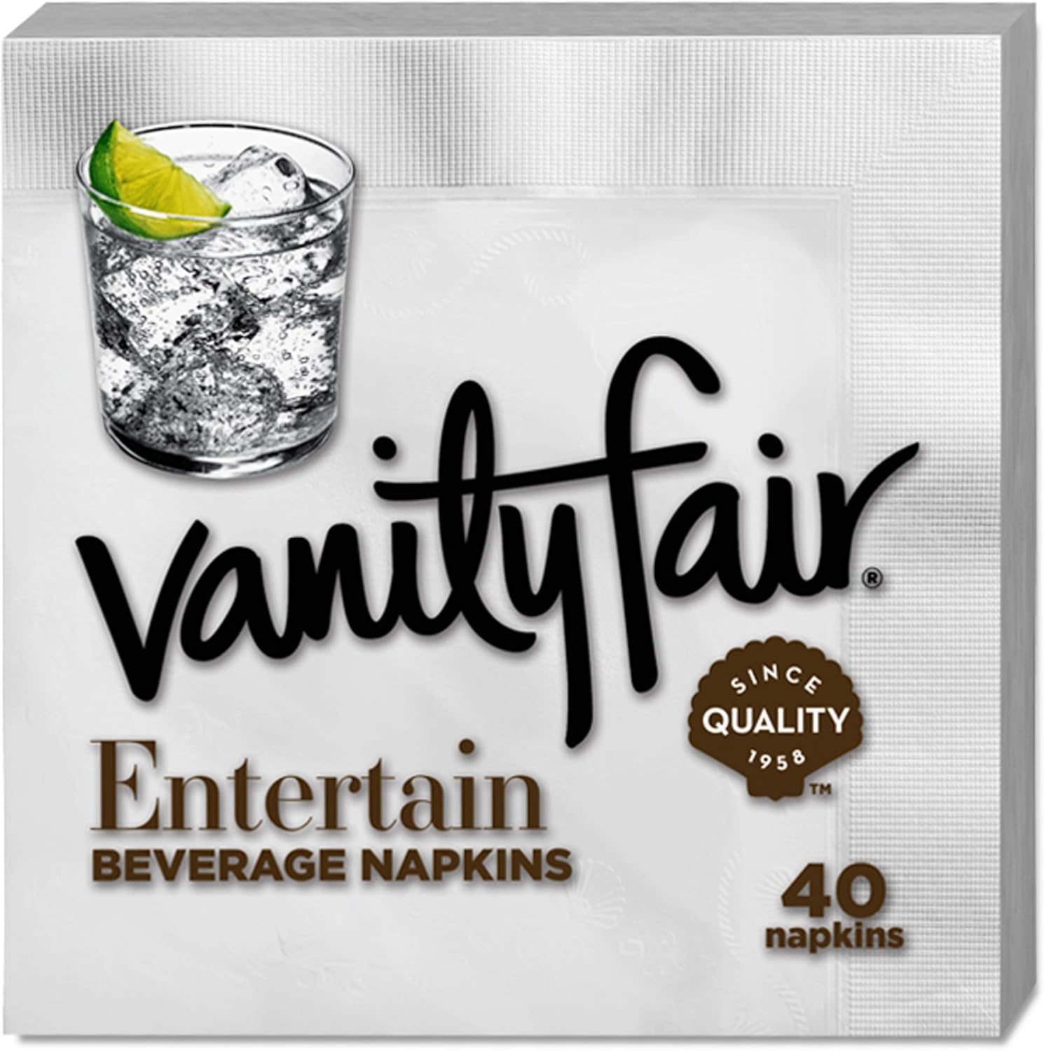 Amazon Com Vanity Fair Entertain Beverage Napkin 40 Count White Cocktail Paper Napkin Health Personal Care