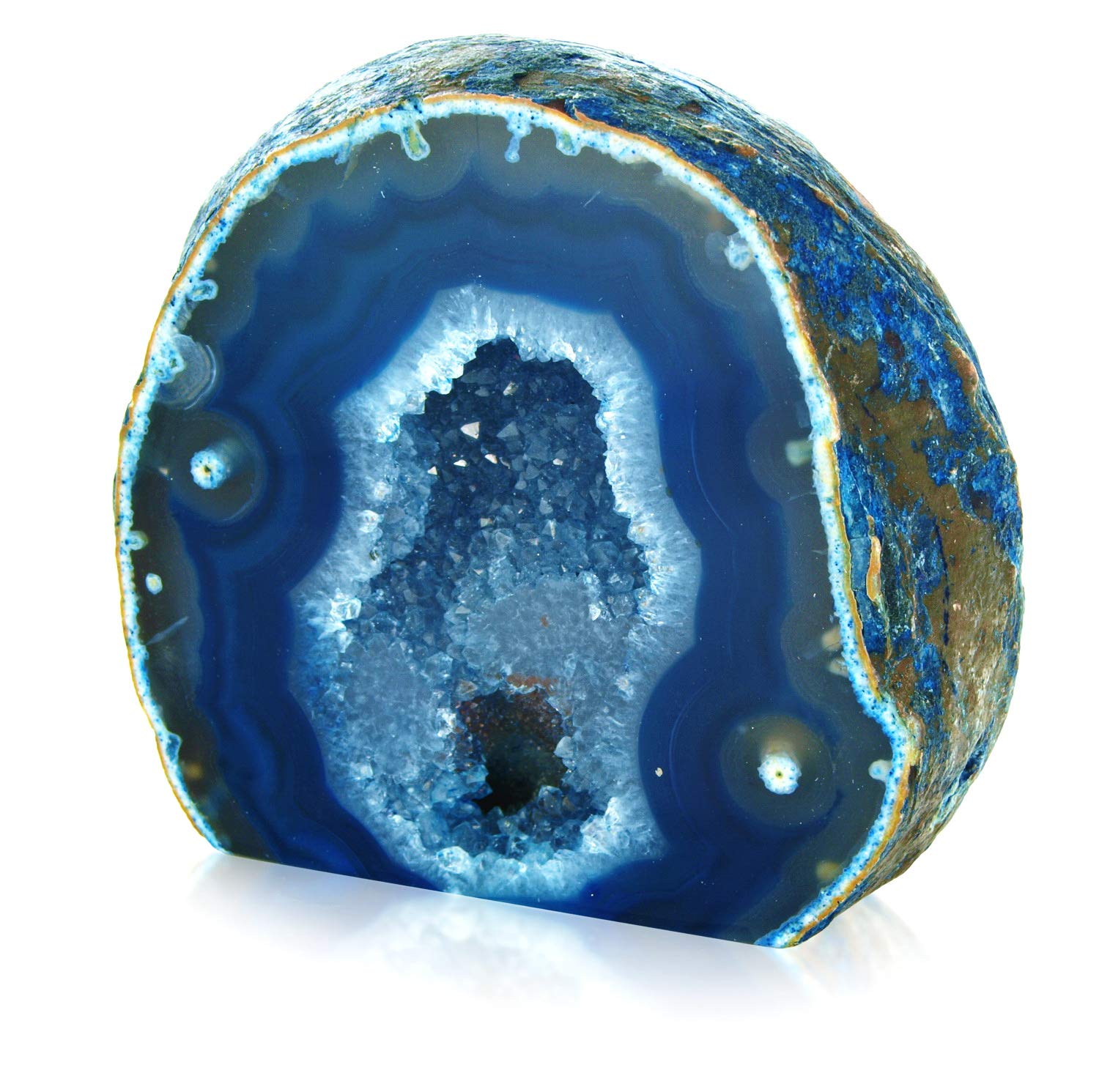 Serafino Brazilian Agate Geode – Natural Healing Crystal for Meditation, Reiki, Home Decor & Spiritual Gifts – Unique Energy Stone
