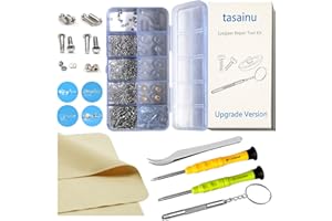 Tasainu Upgrade Version Eyeglass Repair Kits, Repair Tools Kit Comes with 520 PCS of Glasses Screws, 16 Pairs of Eyeglasses Nose Pads, Suitable The Repair of Most Styles of Glasses