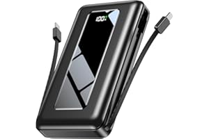 JKELAR Portable Charger, 50000mAh Power Bank with Built-in Cables, PD 22.5W Fast Charging with Flashlight, High-Capacity Portable Phone Charger for iPhone, Android, Travel Camping Essential