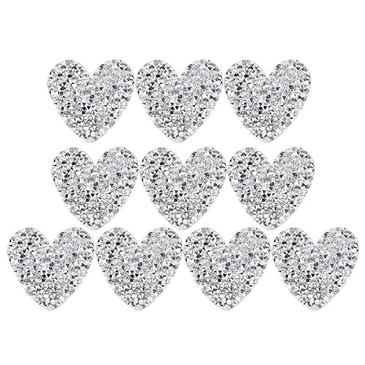 10 piezas apliques de diamantes de imitación en forma de corazón ...