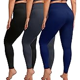 VALANDY Creamlush 3 Pack Plus Size Leggings for Women-High Waisted Soft Stretchy Yoga Pants,L-5XL