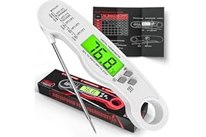 Instant Read Meat Thermometer Digital, Waterproof Food Thermometer with Backlit Display for Kitchen, Grilling, BBQ, Candy Mak