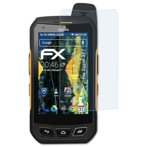 atFolix Schutzfolie kompatibel mit Sonim XP7 Panzerfolie, ultraklare und stoßdämpfende FX Folie (3X)