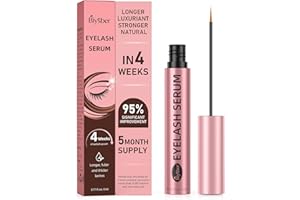 Biysber Lash Serum for Eyelash Growth: Premium Eyelash Growth Serum with Advanced Formula to Boost Longer Fuller and Thicker Lashes and Eyebrows - Gentle & Vegan for Sensitive Eyes (5 mL)