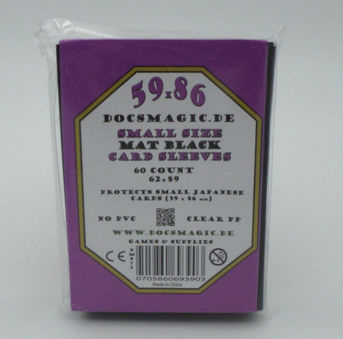 docsmagic.de 60 Mat Black Card Sleeves Small Size 62 x 89 - YGO