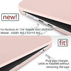 TWOLSKOO for M3 MacBook Air 13.6 Inch Case 2022