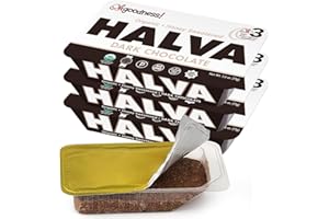 WELLBEE'S OhGoodness! Organic Honey Halva - 3 Pack - Only THREE Simple Ingredients, Melt-in-Mouth Snack & Dessert, Honey Sweetened Treat Paleo Approved - (Honey - Dark Chocolate) 75g