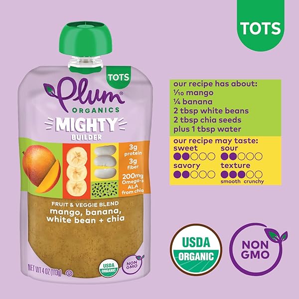 STAGE 4 | MIGHTY BUILDER, MANGO, BANANA, WHITE BEAN & CHIA, 4OZ (12 PACK)