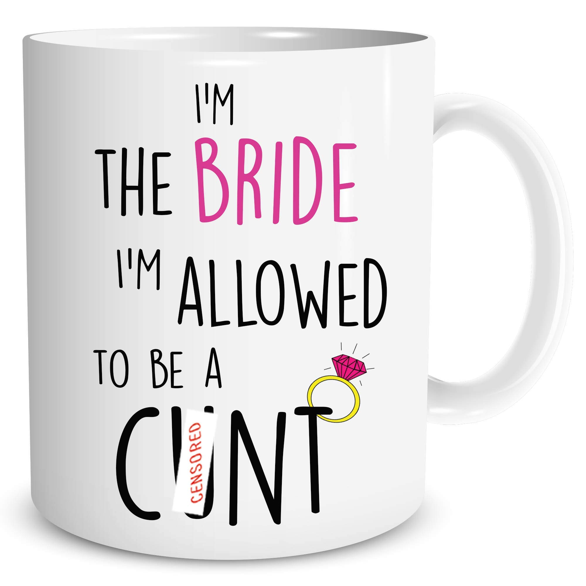 Funny Novelty Rude Coffee Mugs Bride Gift Hen Do Present Bachelorette Party Funny Gift for Bride to Be Engagement Party Friend WSDMUG1407