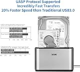 SSK Aluminum USB 3.0 Dual Bay SATA HDD Docking Station Offline Clone Reader view 4