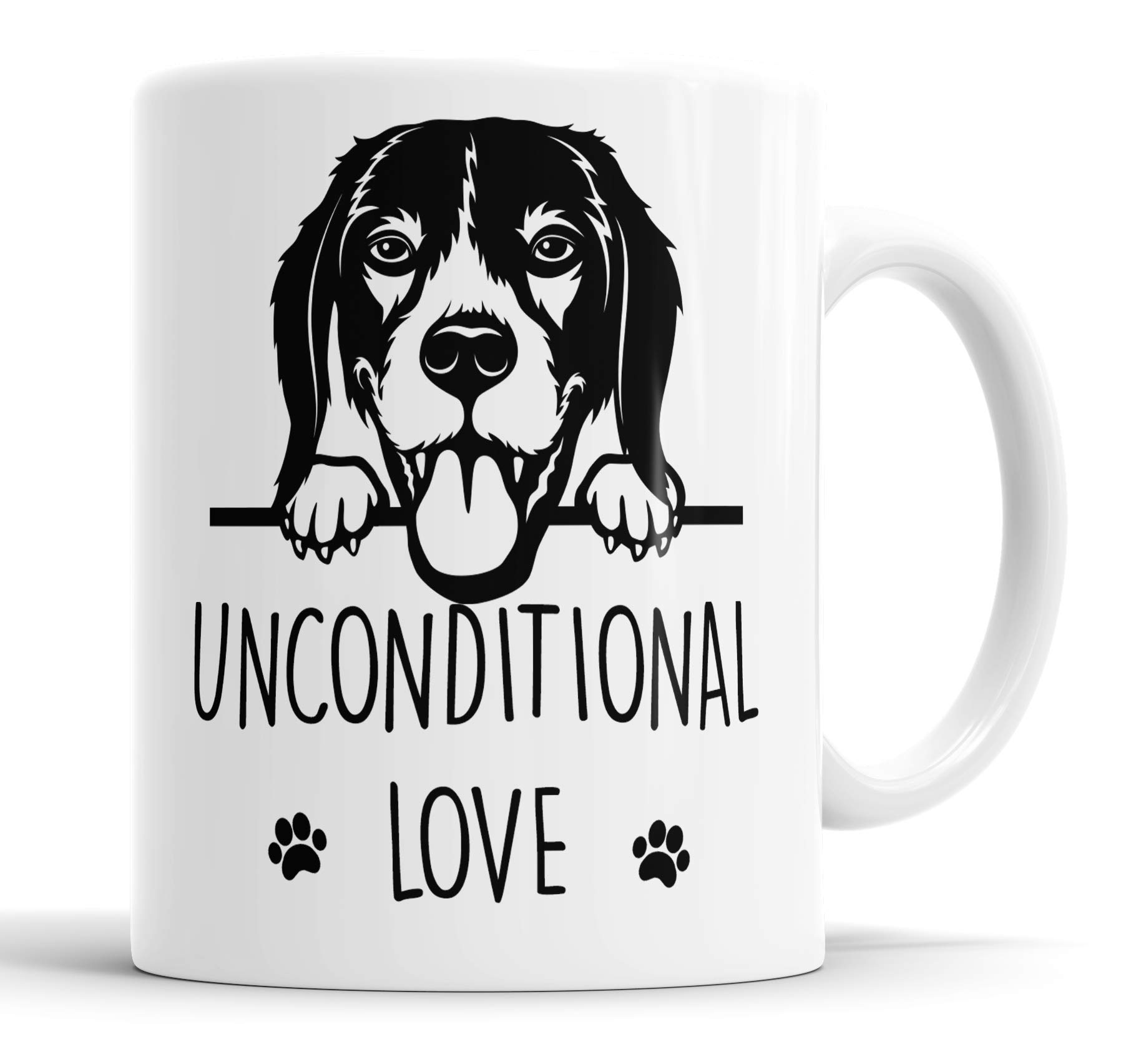 Faithful Prints Beagle Unconditional Love Mug Pet Present Beagle Dog Mum Dad Friend Joke Funny Gift Cup Birthday Christmas, Ceramic Mug