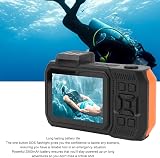 Dpofirs 4K Underwater Camera 65MP Dual Screen 33FT Waterproof Orange Floatable view 6