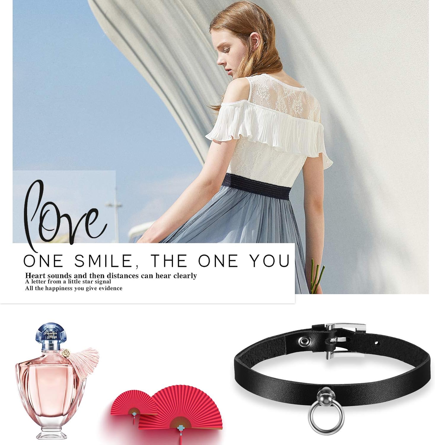 Oidea Womens Sexy Leather Choker,Ring Pendant Collar Necklace for Halloween Cosplay,Black - Image 5