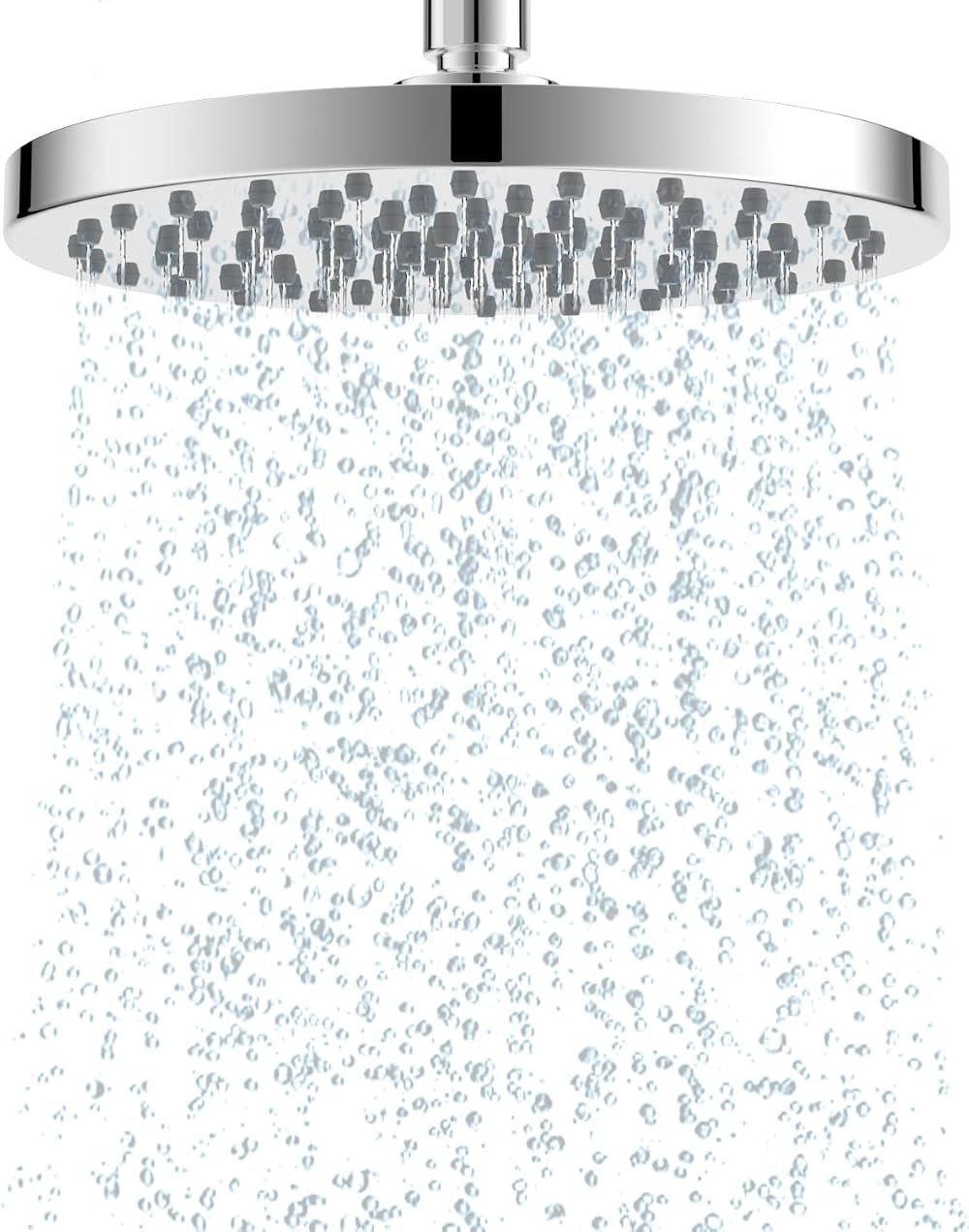 Hibbent 8 Inch Rain Shower Head High Pressure Chrome Stainless Steel Cover