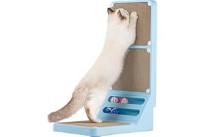 Goosheep Cat Scratching Board Cat Scratching Ball Wall Scratchers for Indoor Cats L Shaped Cat Scratcher Cat with Scratcher Replacement Pads Blue