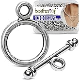 Heather's cf Toggle Jewelry Clasps – Durable Quality, Antique Plain Silver Finish Toggle Clasps & Closures for Necklace, Bracelet & Charms – Ideal for DIY, & Jewelry Making – Small (Set of 130)