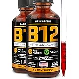 Vitamin B12 Sublingual (2 Pack X 2Oz) - Vegan B12 Methylcobalamin B12 Liquid Energy Booster, Liquid B12, B12 Drops, B 12 Vita