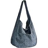 Ulisty Women Corduroy Hobo Bag Wide Strap Shoulder Bag Casual Tote Bag Shopper Purse Handbag