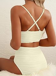 Herseas Womens Sexy U Wired Ruched Push Up 2 Piece