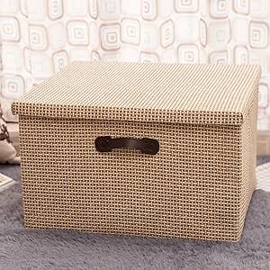 DXAQC - Caja de Almacenamiento con Tapa, Paja de imitación, Plegable