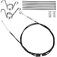 YOXUFA 75 inch Go Kart Throttle Cable for VM22 VM24 Predator 212cc 196cc 6.5hp GX160 GX200 Engine Manco American Sportworks Go Cart Lawn Mower Replacement Parts with Brake Return Pedal Springs