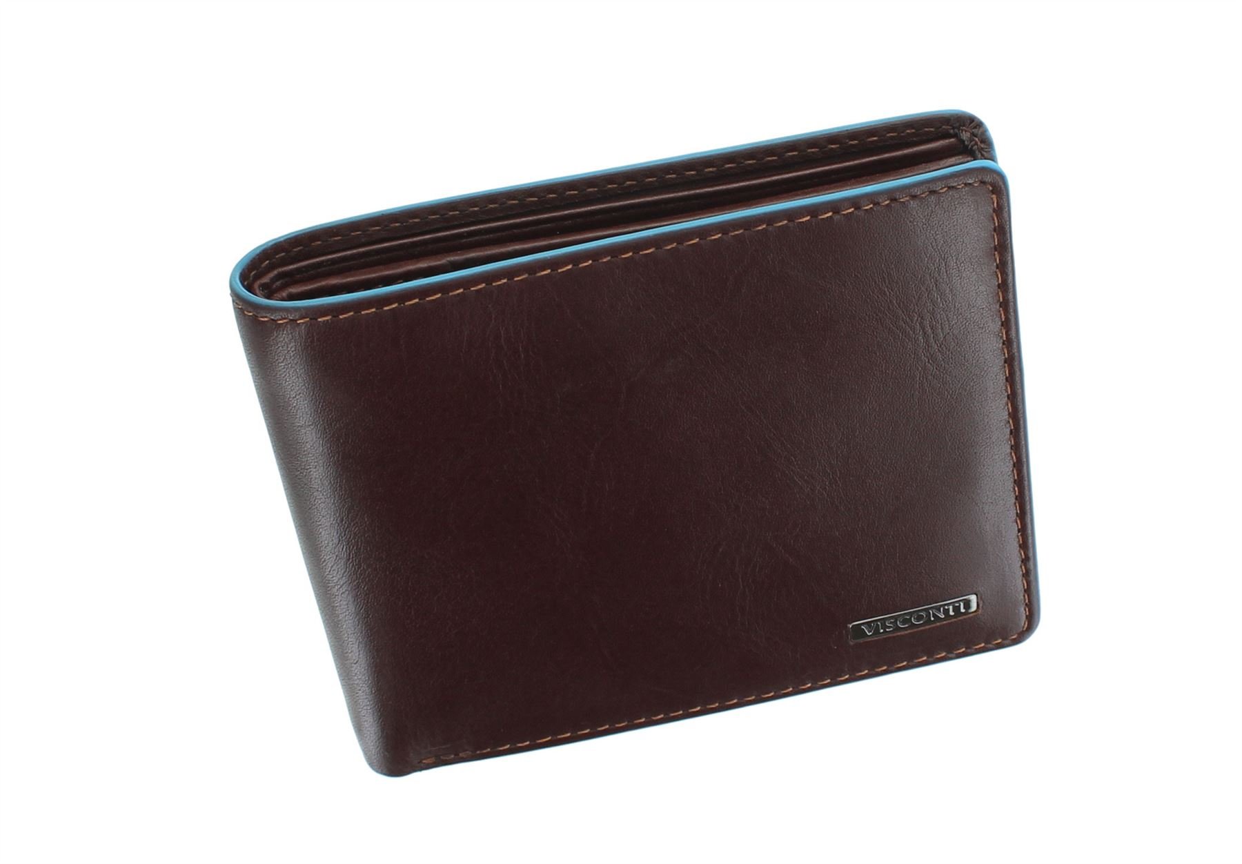 VISCONTI Alps Collection OZWALD Bi-Fold Leather Wallet - RFID Protected - ALP85 Brown