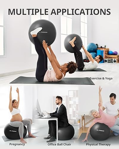 Trideer Extra Thick Yoga Ball Exercise Ball, Sizes Ball Chair