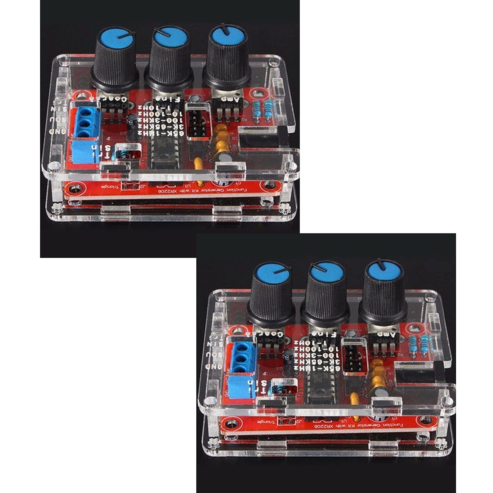 HALJIA 2PCS XR2206 High Precision Function Signal Generator DIY Kit Sine Triangle Square Output 1Hz~1MHz Adjustable Frequency Amplitude