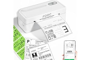 Forc Shipping Label Printer,4X6 Thermal Label Printer for Small Business & Office Package,Compatible with Android, iOS, Windows and Mac, Widely Used for Amazon,UPS,Etsy,USPS