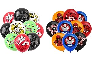 32Pcs Stranger Season 5 Things Balloons - 12in/30cm 8 Design Things 5 Movie TV Themed Anime Cartoon Birthday Party Decoration