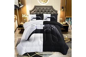 AILONEN Gamer Comforter Sets for Teen Boys, Gaming Bedding Sets Full Set,Video Game Bedspread,Game Duvet,Gamepad Bed Set,Controller Quilt Set,3 Piece 1 Comforter and 2 Pillowcases