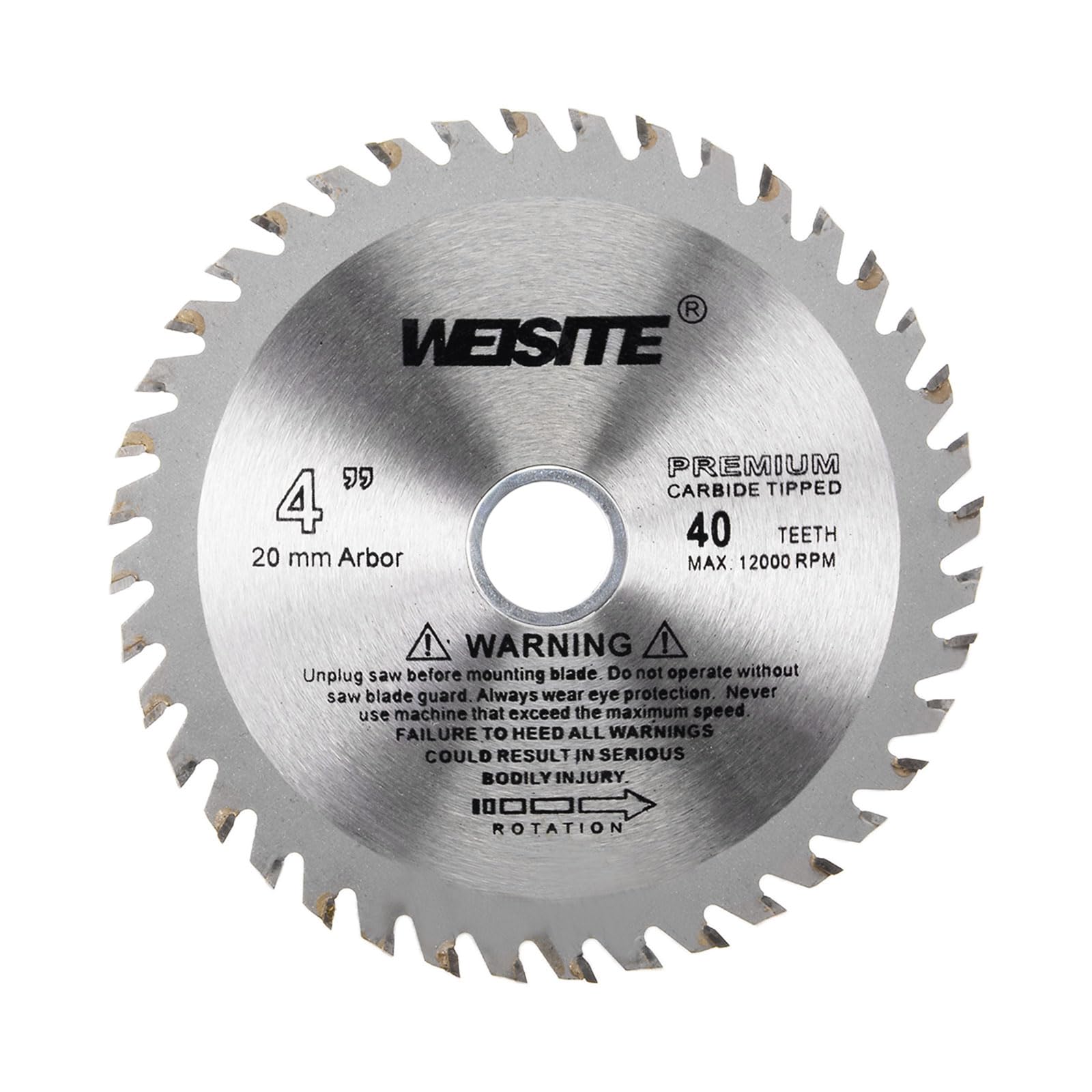 CoCud Circular Saw Blade, 4" Outer Dia 40 Teeth 5/8" Arbor, Wood Tungsten Carbide Tipped () Slitting Saw - (Applications: for Wood Cutting)