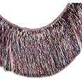 MIPPER 10 Yards 6 Inch Wide Metallic Fringe Trim DIY Latin Dance Dress Clothing Accessories Xmas Party Decor Shiny Tassel Lace (Multicolor)