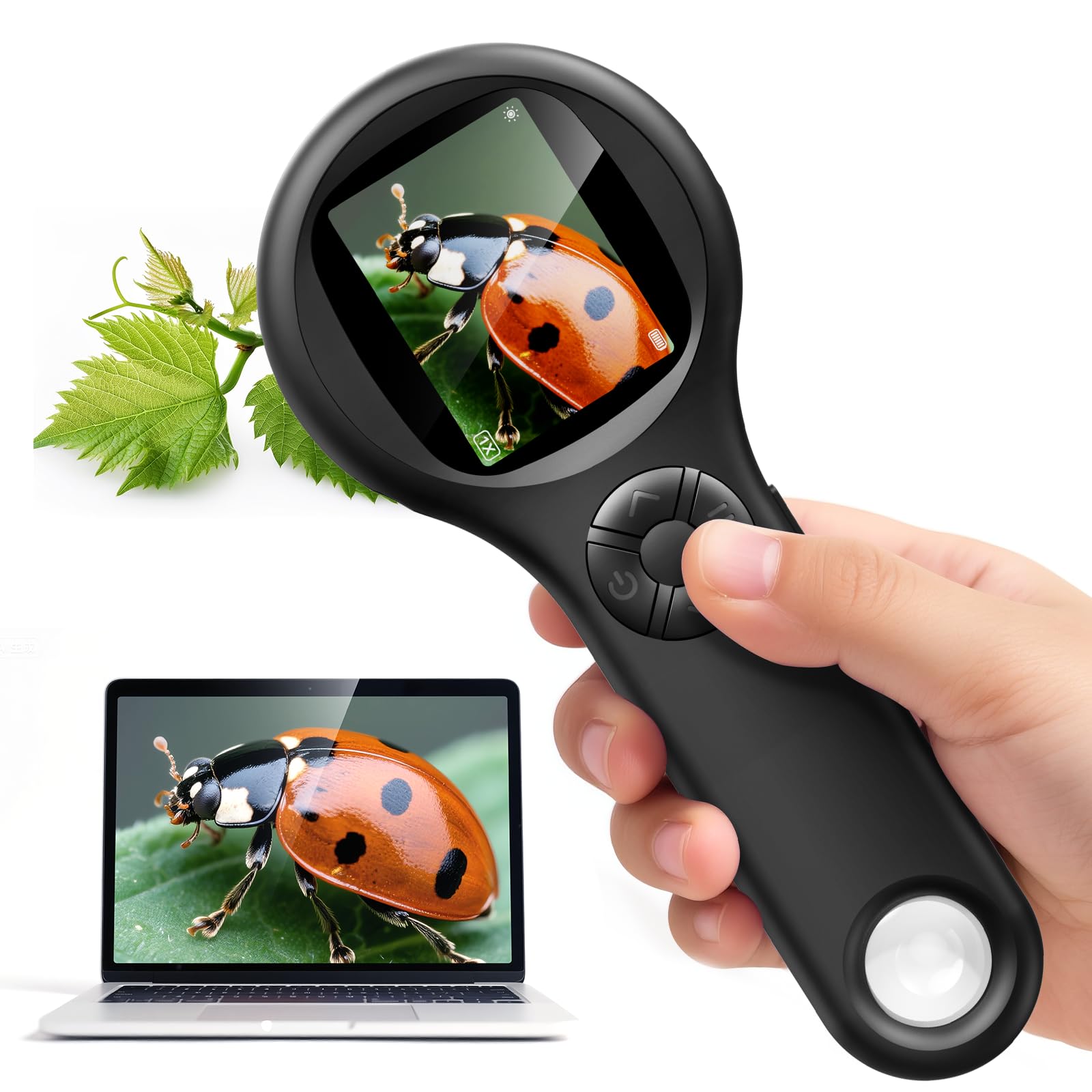 Ashfly Educational Science Kit - Mini LED Pocket Microscope for Kids(5-10 Years) - Durable Design for Girls (Black)