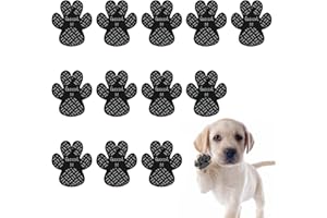 shudyear Paw Protection Anti-Slip Handle Prevents Your Dog from Slipping on Hardwood Floors,Perfect for hot Roads,Disposable self Adhesive Dog Shoes Boots Socks Replacement 12pcs (M)