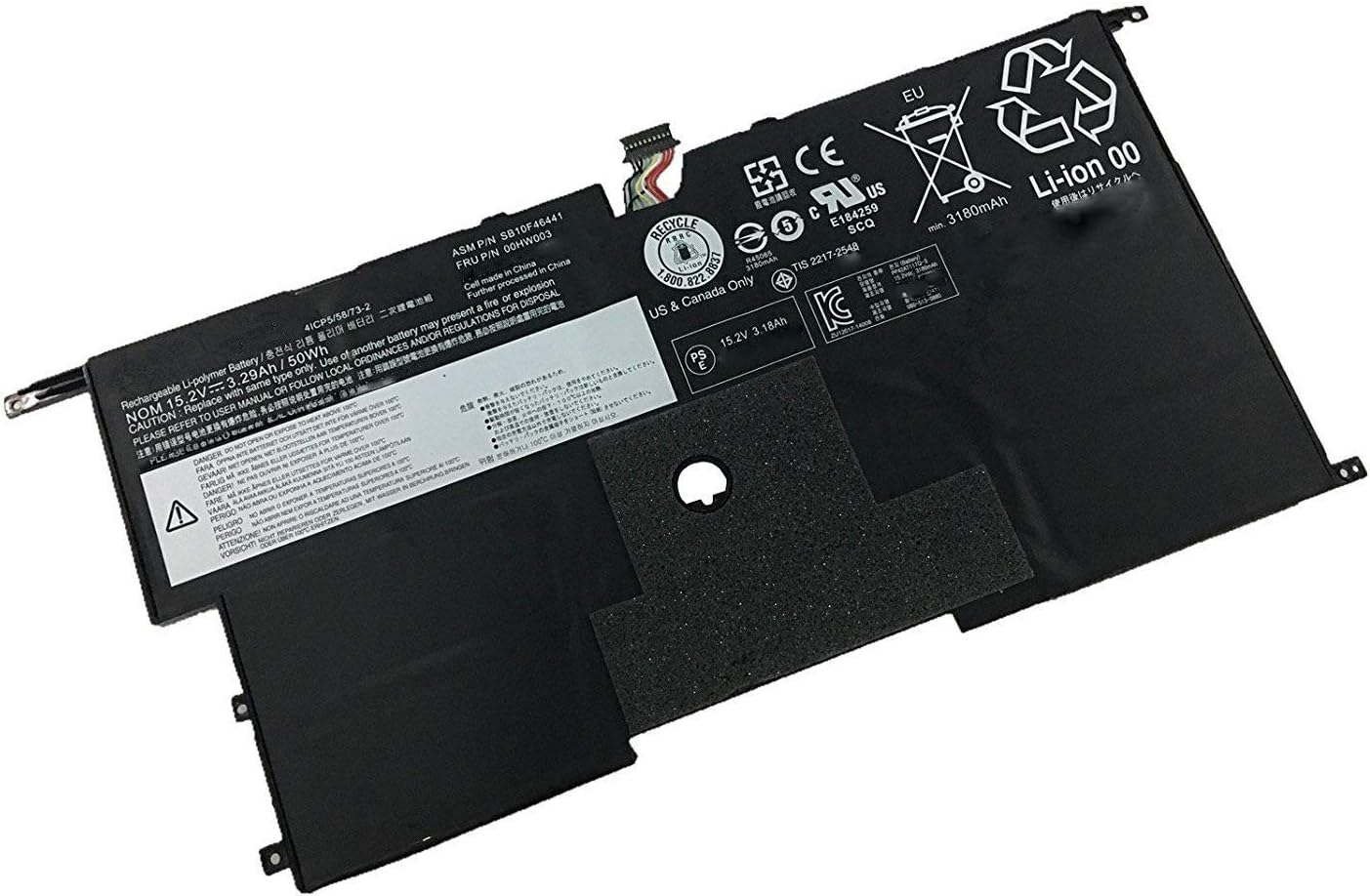 00HW003 00HW002 SB10F46440 SB10F46441 Laptop Battery Compatible with Lenovo ThinkPad X1 Carbon Gen 3 2015 Series (15.2V 50Wh)